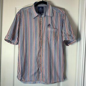 Fellows League of Legends Striped Cotton Shirt L Preppy Boston Nautical‎ Summer